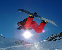 Snowboarder in Aktion